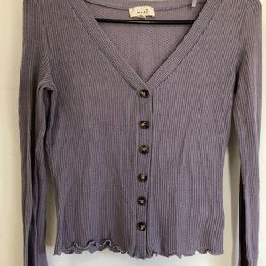Lavender button up top